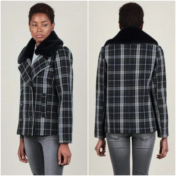CURRENT AIR Anthro Plaid Double Breasted Coat - Picture 12 of 12